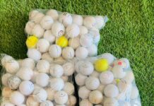 100 ball mesh bag hit away practice used golf balls