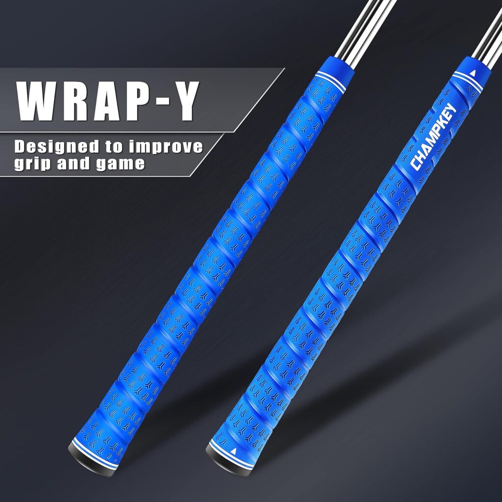 CHAMPKEY WRAP-Y Rubber Golf Grips 13 Pack Come with All Repair Kits - High Feedback and Traction Golf Club Grips