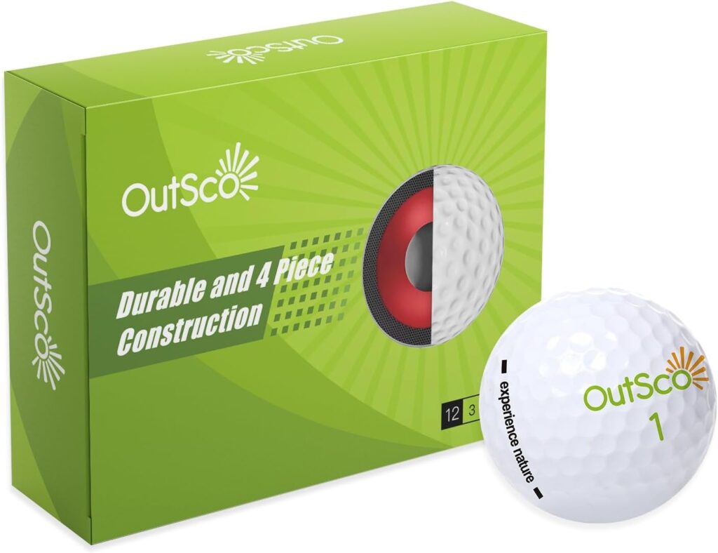 Golf Balls, Premium Distance Golf Ball - 12 Balls Total (4 Pack / 3pcs/Pack), Soft Feel Low Spin, White Finish, Performance 4 Layers Long Range Enhanced Control
